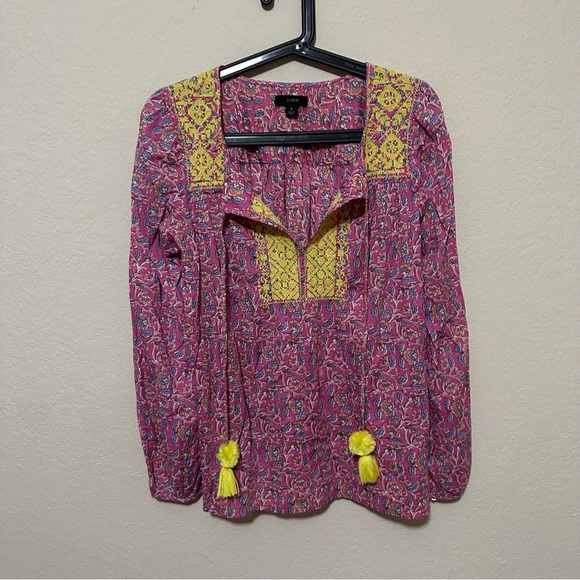 J. Crew embroidered cotton voile top in pink size S - Picture 3 of 6